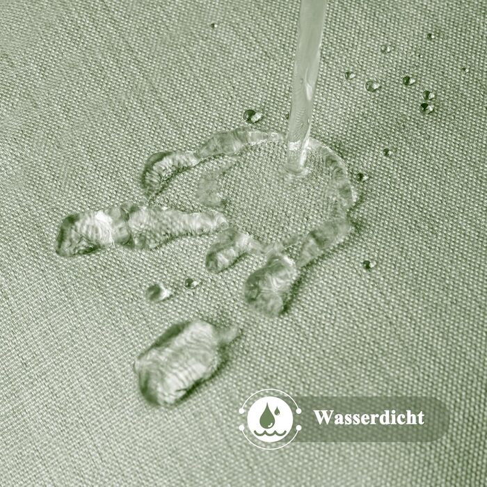 Шторка для душу EurCross з льону, текстурована, зелена, 180x200 см, для ванної кімнати, текстильна, важка, водонепроникна, з 12 кільцями, антибактеріальна, для готелів, поліестер, миється, штора для душу, зелена H200 x B180 см (1 шт.)