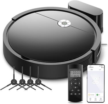 Робот-пилосос Vexilar без функції миття з потужністю 2800Pa, часом роботи 140 хв, керуванням через додаток, голосовим управлінням та дистанційним керуванням. Ідеально підходить для шерсті тварин, килимів та твердих підлог. (W5)