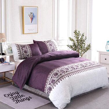 Комплект постільної білизни WONGS BEDDING 135x200см, мікрофібра, блискавка, в т.ч. наволочка (фіолетова)