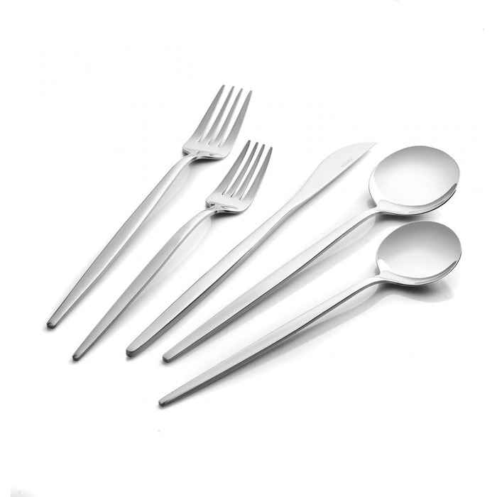 Набір столових приборів Karaca Orion (60 предметів) для 12 осіб - нержавіюча сталь, ножі, виделки, ложки, блискучі ножі та виделки, кухонний набір (сріблястий)