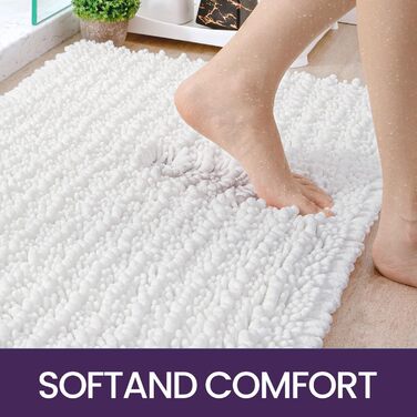 Килимок для ванної кімнати DEXI Chenille, м'який, товстий, антиковзний, 50,8 x 81,3 см, оливковий