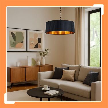 Relaxdays Підвісна лампа з абажуром з тканини