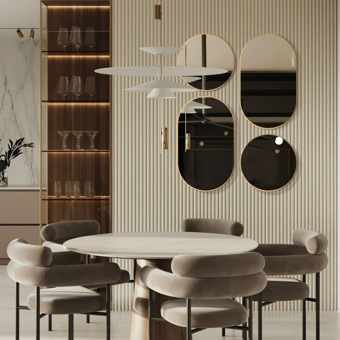 Дзеркало настінне овальне HOKO Design 45x75 см з металевим матовим каркасом. Можлива вертикальна та горизонтальна установка. Підходить для ванної, коридору, спальні та вітальні.