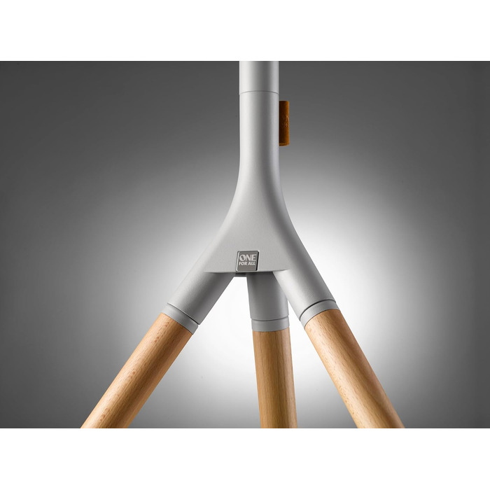 Універсальний штатив для телевізора One For All - 32-65'' LCD/LED/Plasma/OLED/QLED - поворотний 360°, регулювання висоти, VESA 400x400, стильний дизайн WM7472 Oak & Silber-Grau