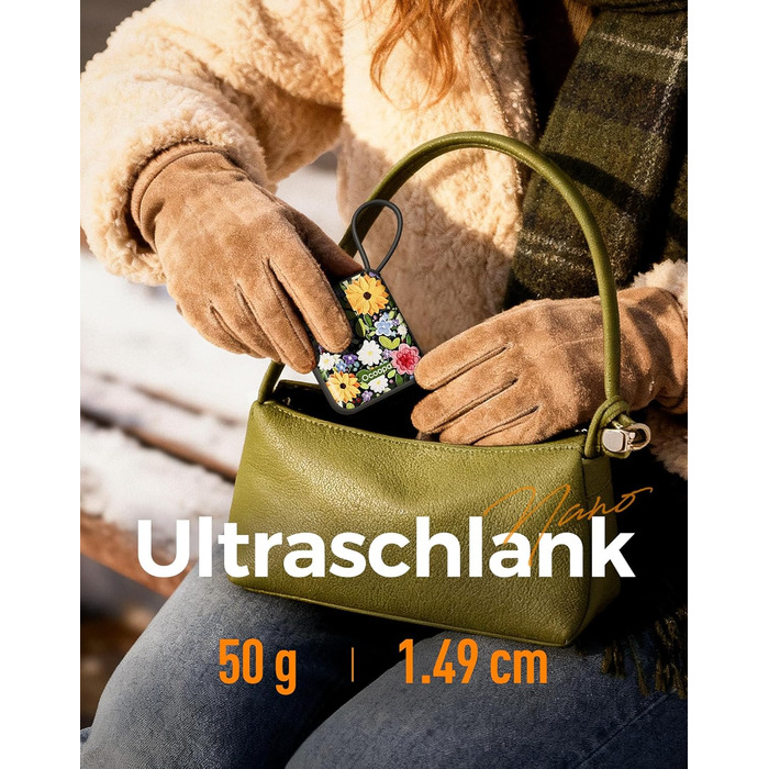 Електричні грілки для рук OCOOPA 2 шт., багаторазові, 4000mAh, USB, 3 режими нагріву, до 52°C, подарунок на Новий рік, для зимового відпочинку, катання на лижах, подорожей та активного відпочинку, UT5 Nano Blühende Farbenpracht (Ocoopa x Künstleredition)