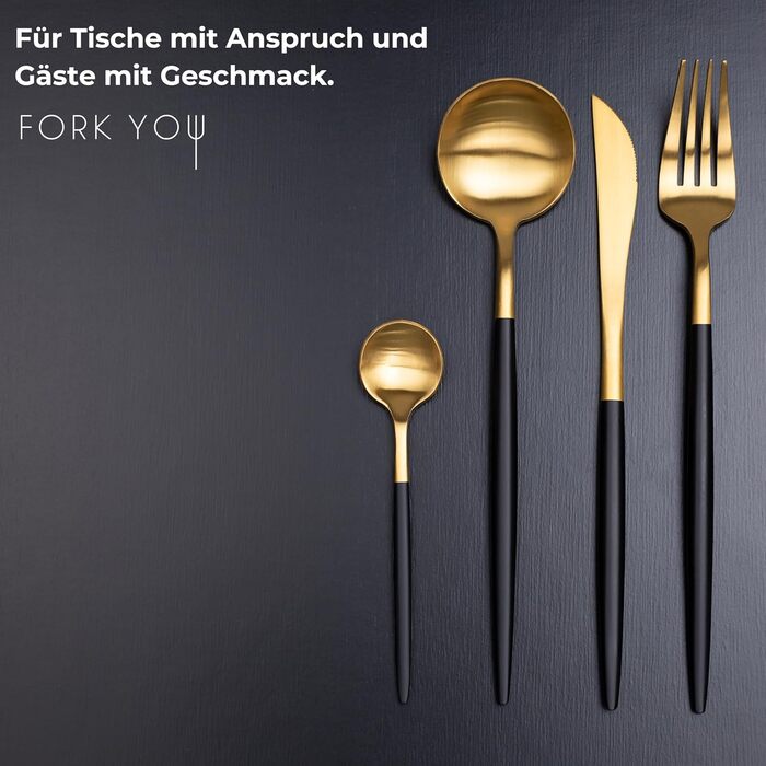 Набір столових приборів 16-частинний чорний матовий, нержавіюча сталь, для 4 осіб, стійкий до миття в посудомийній машині, подарунковий набір, Португалія