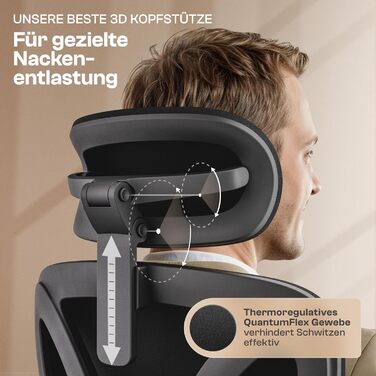 Ергономічне крісло Galahad Merlin (чорний) - офісне, для ігор, 150 кг | Крісло для роботи та дому