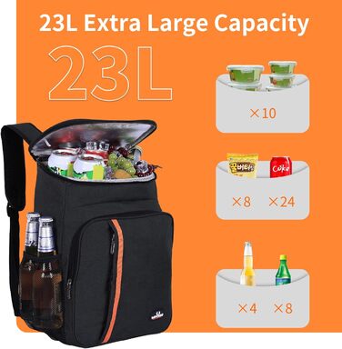 Охолоджуючий рюкзак - сумка-холодильник рюкзак для пікніка Водонепроникний рюкзак для кемпінгу, барбекю, походів, пікніка, 23L