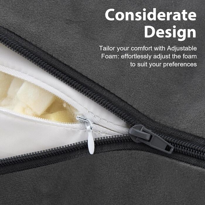 Підголовник для читання з підлокітниками для дорослих, подушка для спини для сидіння в ліжку, нарізана подушка для спини з піною з пам'яті з кишенями та знімним, пральним чохлом, для відпочинку, перегляду телевізора