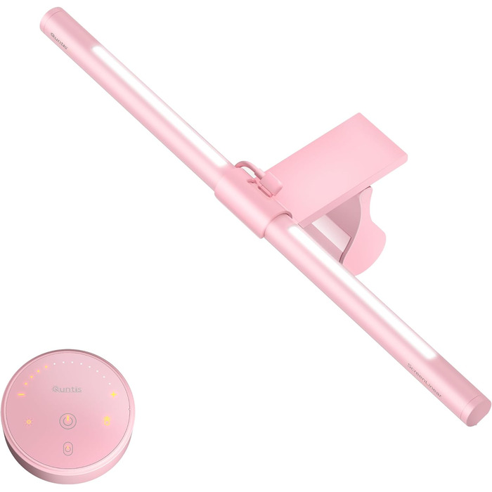 Quntis Лампа для монітора з підсвічуванням 51 см з пультом, захист від синього світла, регулювання яскравості, для ПК, офісу та дому (ScreenLinear Glow Rosa)