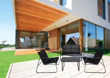 Комплект садових меблів зі штучного ротанга ZD Trading Lato, чорний, 4 предмети