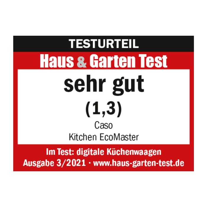 Кухонні ваги CASO Design EcoMaster: без батарейок, до 5 кг з кроком 1 г, Testsieger
