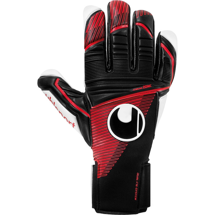 Футбольні воротарські рукавички Uhlsport розмір 10 чорний з червоним і білим кольорами
