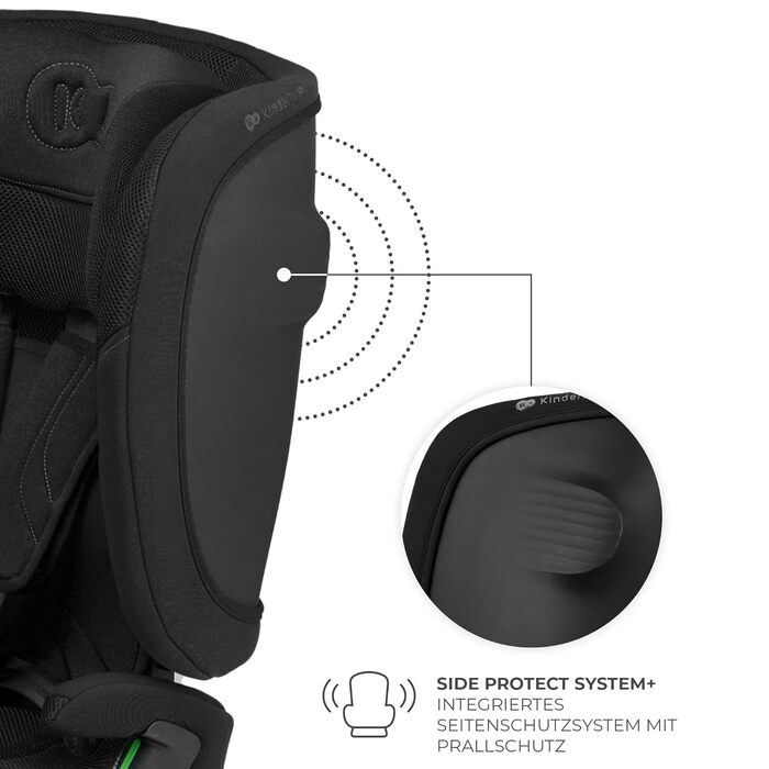 Автокрісло Kinderkraft FIX2GO i-Size 76-150 см (15 міс - 12 років), ISOFIX, Top Tether, SPS+, H-GUARD+, сіре (Black)