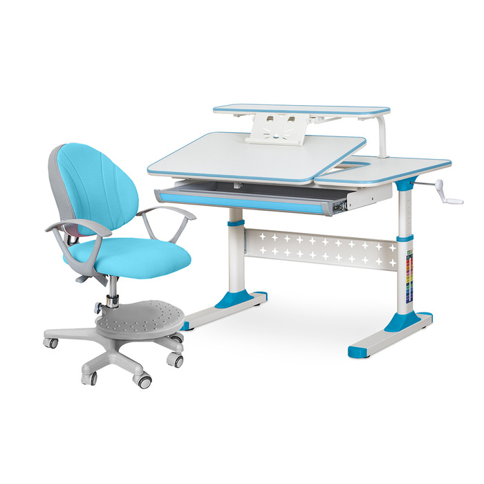 Комплект стіл Evo-Kids TH-320 Blue + крісло Evo-kids Mio KBL (арт. TH-320 W/BL + Y-407 KBL)