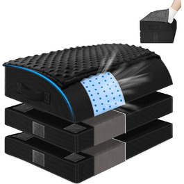 Підставка для ніг під стіл KingPavonini з гелевою піною пам'яті, 3 положення, зігріваюча сумка для ніг, підтримка спини, стегон та ніг, ергономічна підставка для офісного та геймінгового крісла (Чорний)