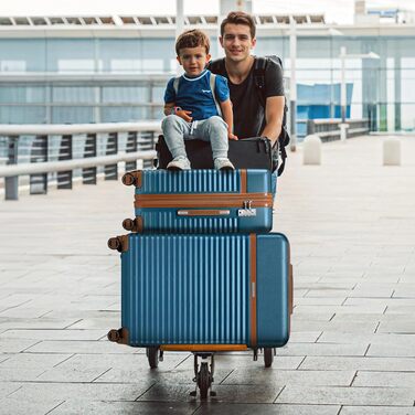 Набір валіз Joyway 5шт з ABS пластику, розширюваний, з TSA замком та 4 колесами (темно-коричневий)