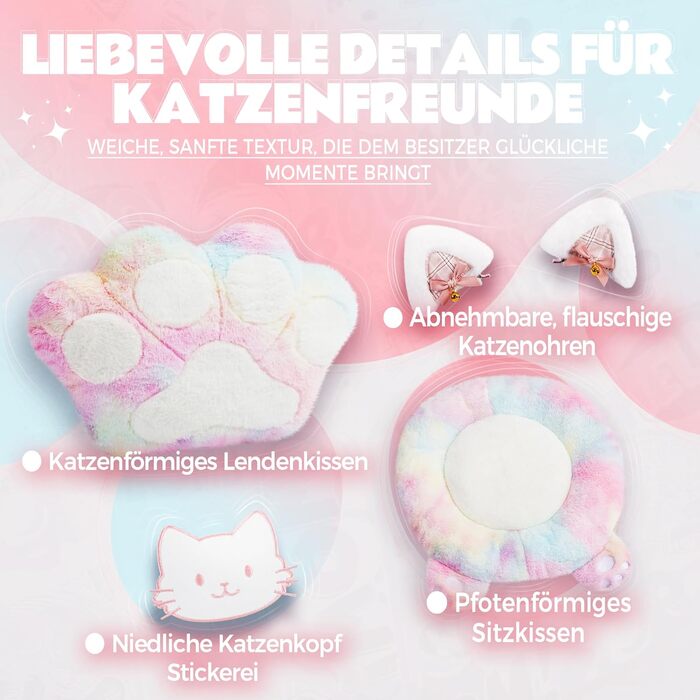 Ігровий крісло Dowinx з підніжкою, ергономічний геймерський крісло для ПК, комфортний крісло для геймерів, рожево-білий