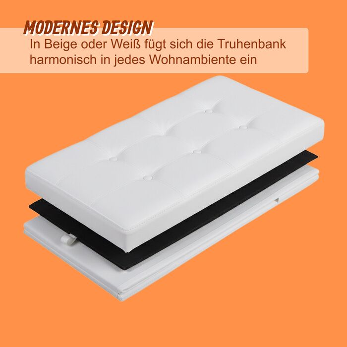 Relaxdays Складана лавка з штучної шкіри