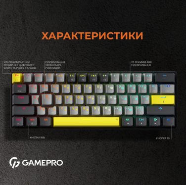 Клавіатура механічна бездротова GamePro Asgard Fenrir (MK130G Pro)