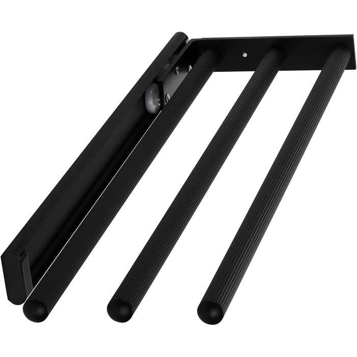 Тримач для рушників SOTECH TED, алюміній, розсувний, поворотний, чорний мат, 3-armig, 450-730 мм