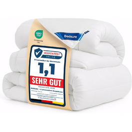 BEDSURE Комплект ковдр 135x200: зимова (450gsm), літня (150gsm) та всесезонна (300gsm) ковдра. Білий колір, 2 шт.