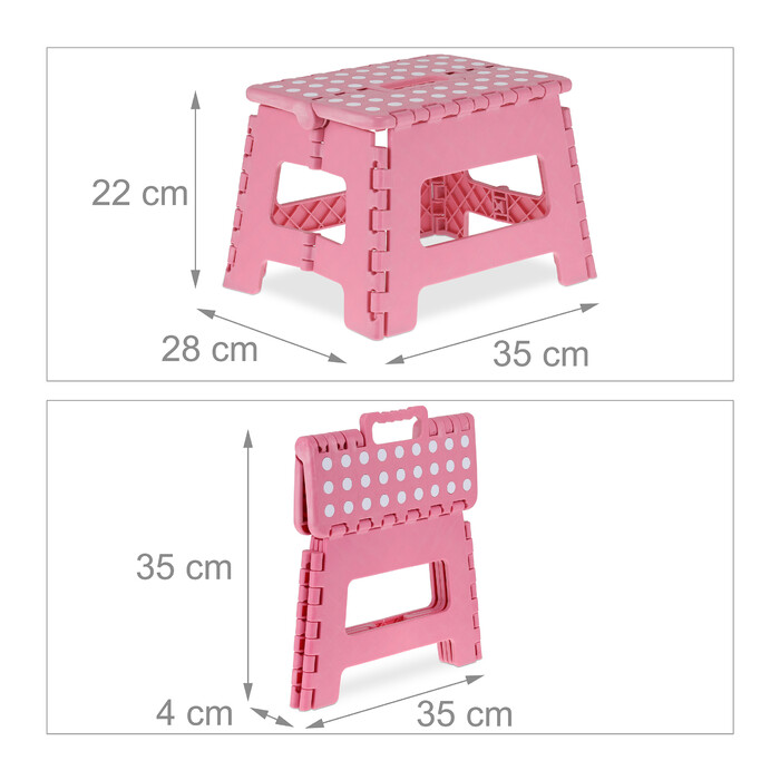 Табурет складний Relaxdays M рожевий