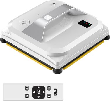 Робот-мийник вікон Topchances - розумний робот для миття скла з керуванням через додаток та пультом. Автоматичний миття вікон для дому та вулиці, підходить для високих вікон та стель. Магнітний, білий.