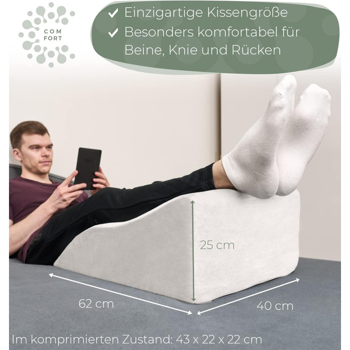 Піднімна подушка для ніг WELL B4: підтримка ніг та колін, ідеальна для лімфодренажу та венозної недостатності