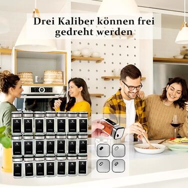 Набір для спецій 24 шт. з поворотними кришками та місткими воронками, вологостійкі етикетки, органайзер для кухні XJ205