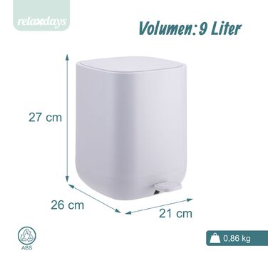 Відро для сміття Relaxdays, 9 літрів