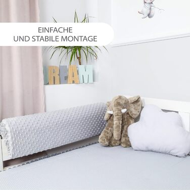 Захист для ліжечка дитячого 90 см: бортик на ліжко, захист кутів з Minky (світло-сірий)