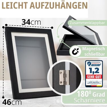Рамка для дитячих малюнків KIYARI A4, 2 шт., білий, розкладний, з фронтальним доступом, для 150 малюнків, міцне дерево, безпечне скло, для творчості, дитячої кімнати та школи