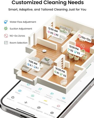 Робот-пилосос LEFANT M2Plus з функцією миття підлоги, 6000Pa, LiDAR-навігація, самоочищення, для видалення шерсті тварин, білий (M2L Plus)