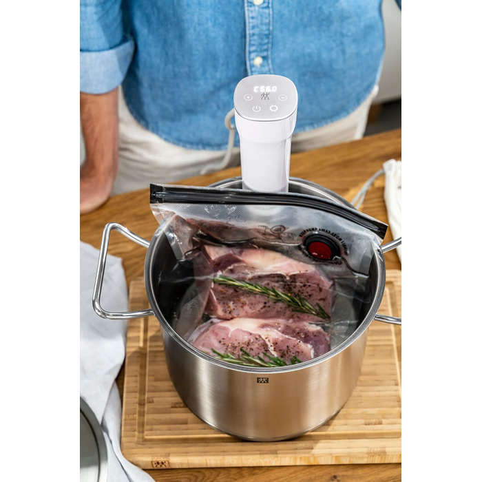 Паличка ZWILLING ENFINIGY Sous-vide, точне налаштування температури, інтуїтивно зрозумілий сенсорний дисплей, білий