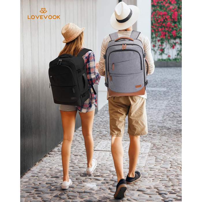 LOVEVOOK Рюкзак для ручної поклажі 40L, рюкзак для подорожей для жінок, великий, для літака з відділенням для мокрого та сухого, для ноутбука 17.3