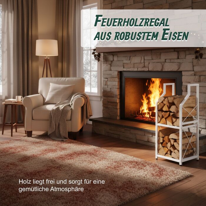 Стильна полиця для дров Relaxdays з 2 ярусами