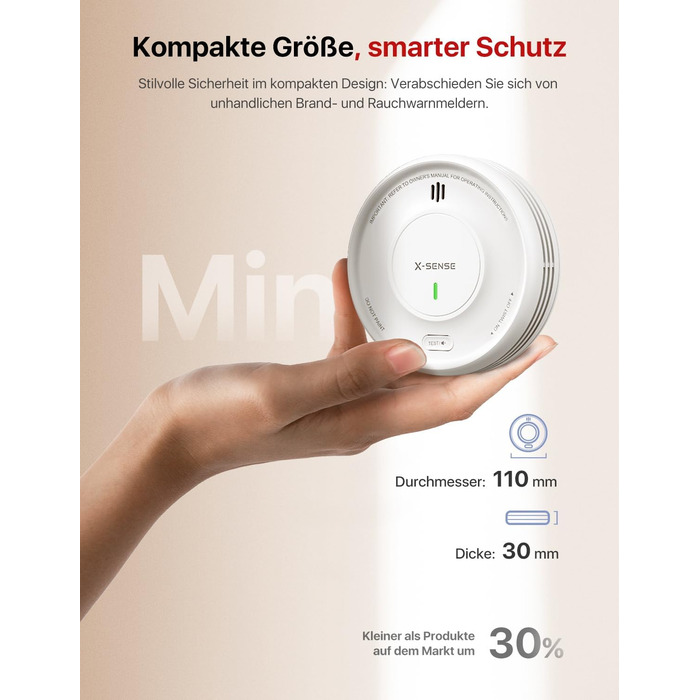 X-Sense Детектор диму розумний Wi-Fi з магнітною кріпленням, мережевий, з базою SBS50, функція App, сумісний з Home Assistant, змінна батарея, XS0D-MR61 (1 шт.)