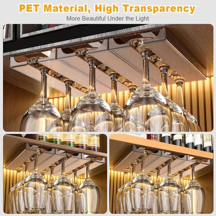 Тримач для келихів вина DESONAUT під полицю, 2 шт., коричневий