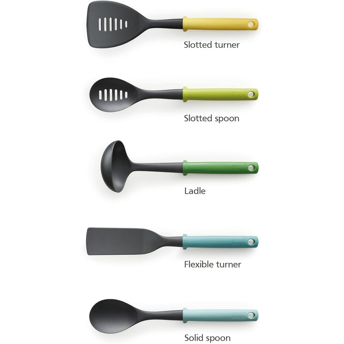 Набір кухонних аксесуарів Joseph Joseph Duo 5 шт. з органайзером, антипригарне покриття, Opal