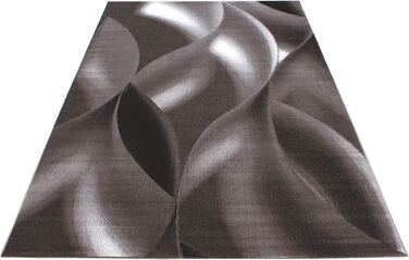 Домашній килим з коротким ворсом, килим для вітальні з візерунком тіней, світло-сірий в дрібну клітку, Розмір (160x230 см, коричневий)