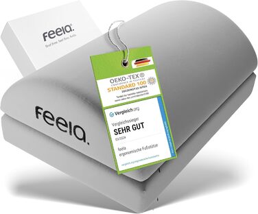 Підставка для ніг під стіл Feela® – ергономічна підставка для ніг, footrest, foot rest, срібна. Без термосумки
