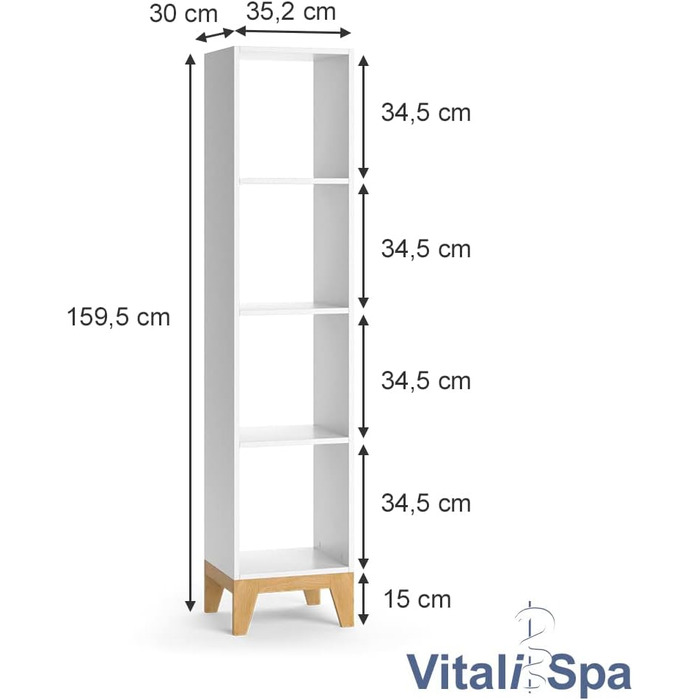 Полиця дитяча Vicco Malia, Білий/Дуб, 35,2 x 159,5 см