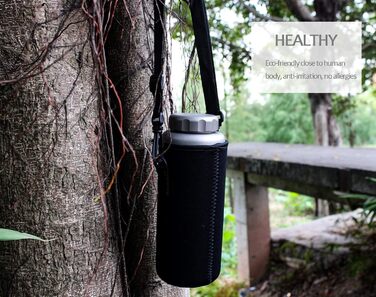 Фляга для води iBasingo 1050 мл з широким горлом, не протікає, для спорту, кемпінгу, туризму та подорожей (Ti3005D, Ti3005d-1050ml)