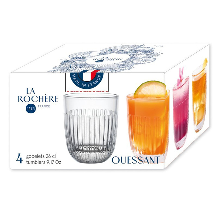 Набір склянок для напоїв La Roshere OUESSANT, h 9,5 см, 260 мл, 4 шт.