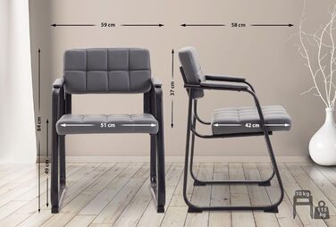 Крісло CLP Canada - оббивка з штучної шкіри, сіре, металевий каркас