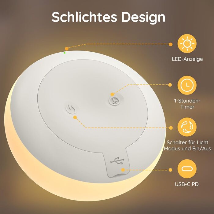 Нічник дитячий JolyWell RGB, силіконовий, USB акумулятор, з таймером, димування, сенсорний, для ліжечка, декор кімнати, подарунок білий