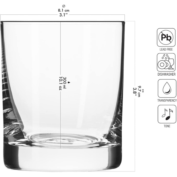 Стакани для віскі KROSNO / набір з 6 300 мл / змішана колекція / ідеально підходить для дому ресторанів і вечірок / Wlschma
