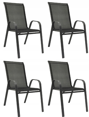 Набір садових стільців Kontrast, метал, чорний, 4 шт.
