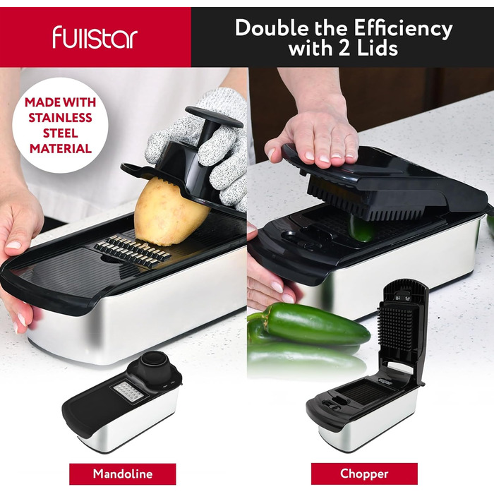 Многофункціональний овочевий слайсер-мандоліна 14-в-1 з нержавіючої сталі (чорний)